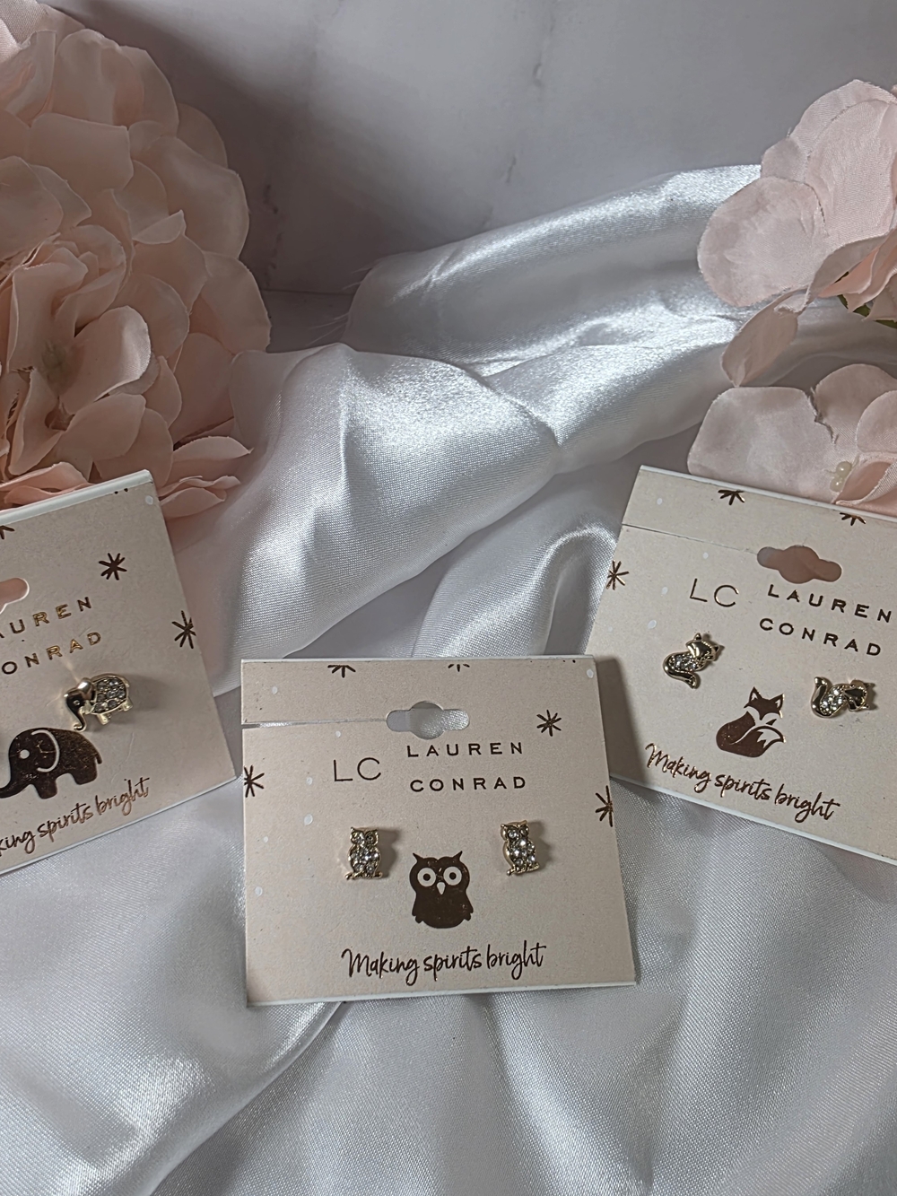 LC Lauren Conrad - Gold Tone Kids Animal Stud Earring Trio